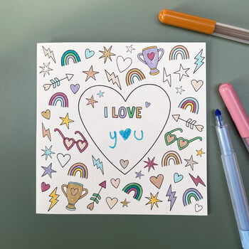 Kid's Valentine Colouring Card, 6 of 8