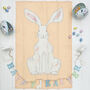 Easter Rabbit Linen Tea Towel, thumbnail 1 of 4