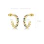 Gold Plated Multicoloured Rainbow Half Hoop Stud Earrings, thumbnail 2 of 4