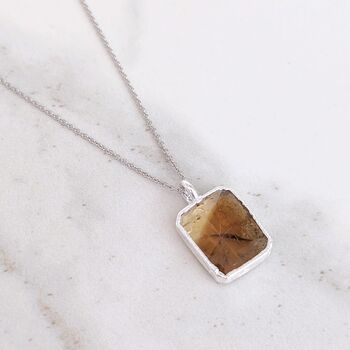 'The Rectangle' Citrine Sterling Silver Necklace, 4 of 8