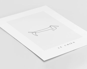 Le Chien Dog Line Art Wall Print, 2 of 5