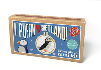 I Puffin Love Shetland! Mini Matchbox Cross Stitch Kit, 3 of 4