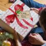 Personalised Wooden Christmas Eve Gift Box With Red Bow And Personalised Tag, thumbnail 1 of 5