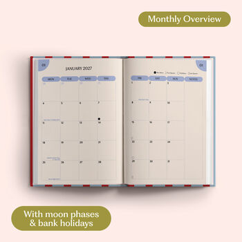 2027 Diary | A5 Hardcover Week To View | Red And Blue Stripe, 5 of 8