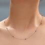2mm Black Spinel Beaded Satellite Chain Necklace In Sterling Silver, thumbnail 1 of 12