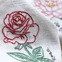 Birth Flower Embroidery Hobby Napkin Set Craft Kit Gift, thumbnail 3 of 7