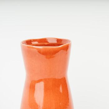 Large Handmade Stoneware Orange Bouquet Vase For Flowers, 2 of 4