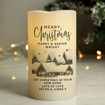 Personalised Christmas Town LED Candle, 3 of 4