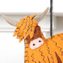 Highland Cow Coo Felt Hanging Decoration, thumbnail 2 of 2