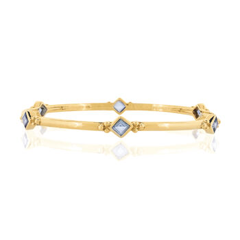 Divinity Princess Blue Topaz Bangle Sterling Silver Or Gold Plated, 6 of 9
