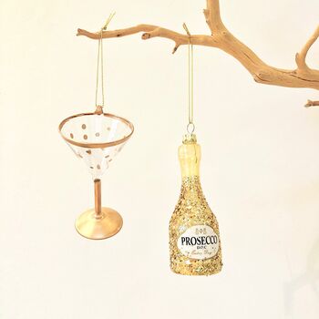 Prosecco Christmas Tree Hanging Decoration, 4 of 5