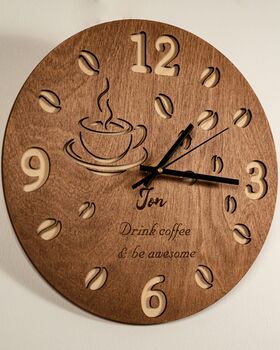 Coffee Gift Personalised Wall Clock, 2 of 4