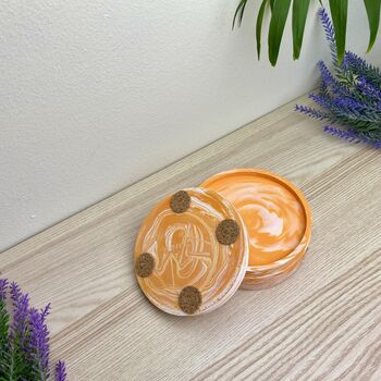 Orange Marbled Drinks Coaster With Lip, 5 of 7