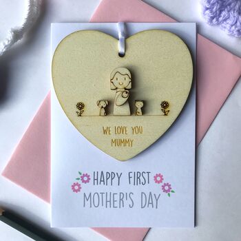 Personalised First Mother's Day Keepsake Heart Card, 2 of 4