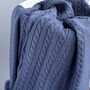 Personalised Dusty Blue Knitted Baby Blanket, thumbnail 7 of 9