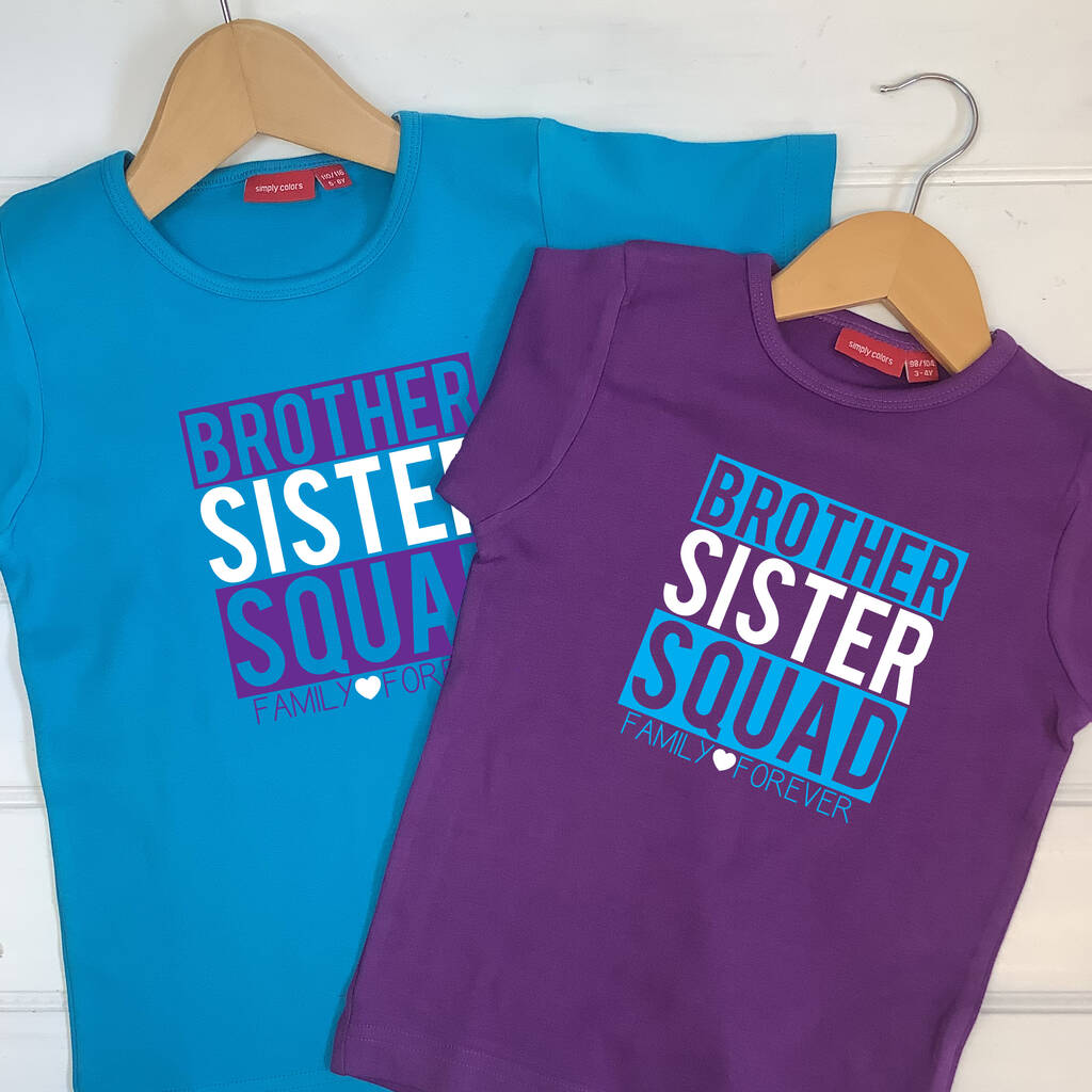 Personalised Sibling Squad T Shirt Set, 1 of 4