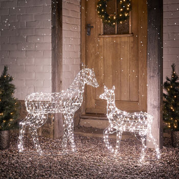 Duchy Doe And Fawn Dual Micro LED Light Up Reindeer, 3 of 3