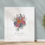 Personalised Family Birth Month Flower Bunch Print, thumbnail 1 of 4