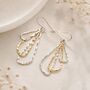 Hammered Drop Triangular Gold Plated Silver Earrings, thumbnail 2 of 7