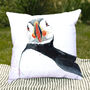 Inky Puffin Outdoor Cushion For Garden Furniture, thumbnail 1 of 9