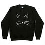 'Cat Face And Tail' Halloween Unisex Sweatshirt Jumper, thumbnail 9 of 12