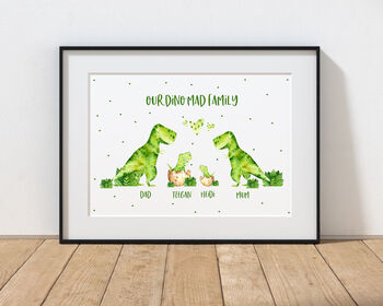 Personalised Dinosaur Family Print, 3 of 5