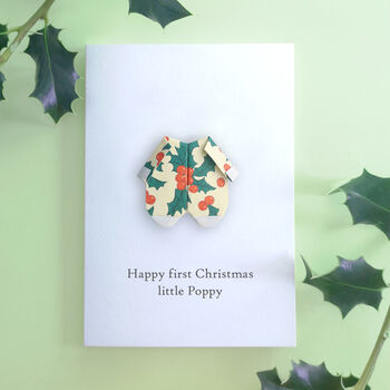 Personalised Baby's First Christmas Origami Baby Grow Card, 2 of 3