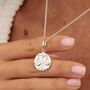 Engraved Sterling Silver Libra Zodiac Necklace, thumbnail 2 of 9