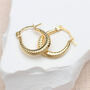 9ct Yellow Gold Mini Textured Creole Hoop Earrings, thumbnail 1 of 3