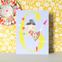 Mini Circus Girl 6th Birthday Card, thumbnail 1 of 4