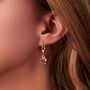 Red Pomegranate Huggie Hoop Earrings, thumbnail 7 of 8