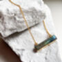 Labradorite Rectangle Necklace 18k Gold Plated Christmas Gift Present, thumbnail 4 of 6