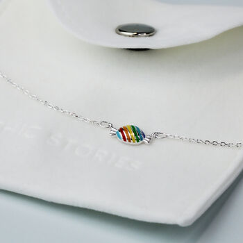 Sterling Silver Rainbow Candy Charm Bracelet, 5 of 7