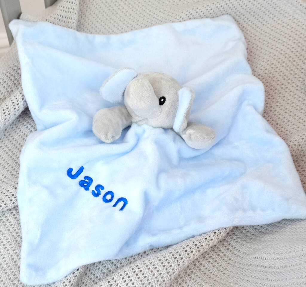 Personalised Baby Blue Elephant Comforter By KEEDD