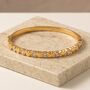 Heart And Cubic Zirconia Bangle 18k Gold Plated Bracelet, thumbnail 1 of 4
