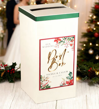 Personalised Christmas Holly Wedding Guest Book, 5 of 6