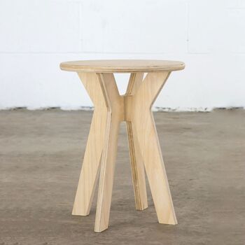 Wee Table And Stool Set In Natural Plywood Finish, 3 of 4