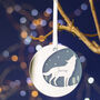 Starry Wolf Mirror Personalised Christmas Decoration, thumbnail 1 of 5