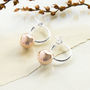 Sterling Silver And Rose Gold Ball Hoop Stud Earrings, thumbnail 1 of 4