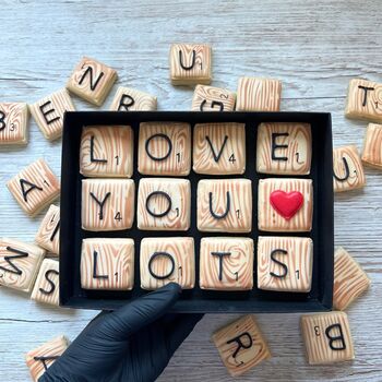 Word Tile Biscuits Valentines Gift For Him Or Her, 3 of 7