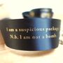 'I Am A Suspicious Package!' Joke Blue Ribbon, thumbnail 3 of 4