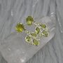 Peridot Earrings: Silver, Floral Dangle Drop, thumbnail 2 of 8