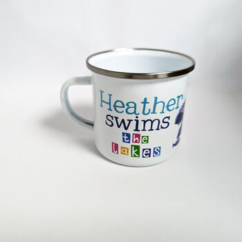 Personalised Swim Wild Enamel Mug, 10 of 12