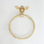 Brass Bee Bathroom Towel Ring With Bee Brass, thumbnail 1 of 3