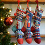 Personalised Hand Knitted Christmas Stockings, thumbnail 2 of 11