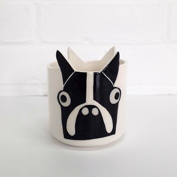Illustrated Ceramic Dog Face Planter, 3 of 5