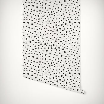 Black Or Grey Dalmatian Dots Self Adhesive Wallpaper, 4 of 5