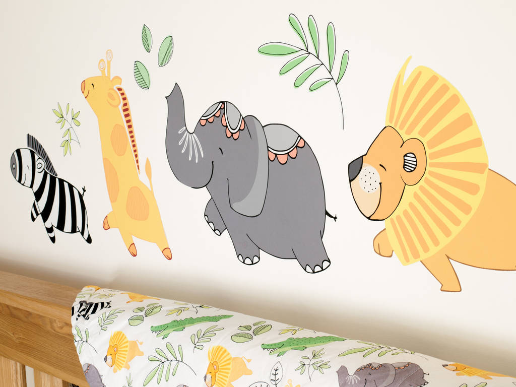 jungle wall stickers by squashed peaches designs