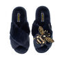 Classic Laines Slippers With Artisan Honeybee Brooch, thumbnail 3 of 7