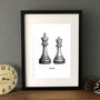 Personalised King And Queen Chess Print, thumbnail 2 of 2